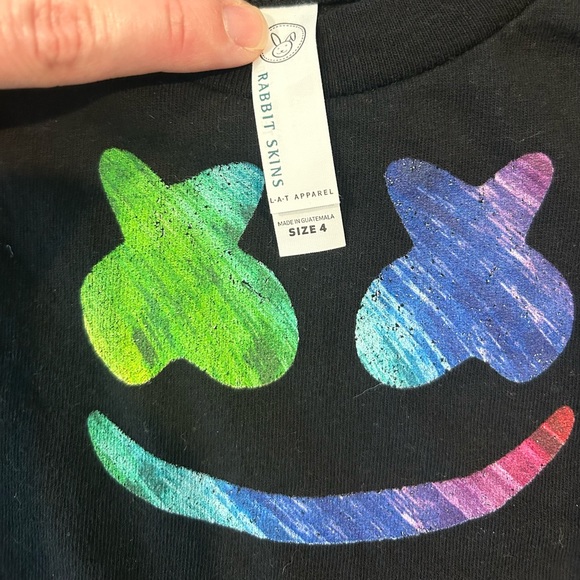 Marshmello rainbow and black toddler shirt size 4T - Picture 2 of 3